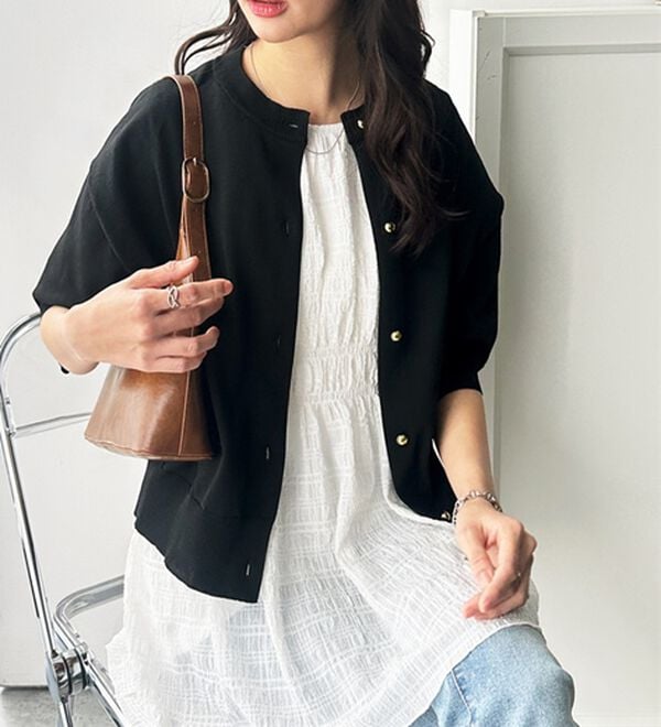 GeeRA（ジーラ）の「メタルボタンスポンディッシュカーディガン（ニットカーディガン）」｜詳細画像