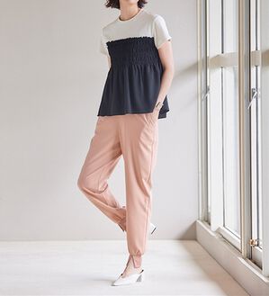 RANAN（ラナン）の「機能付き！裾スリットパンツ（フルレングスパンツ）」｜ピンク