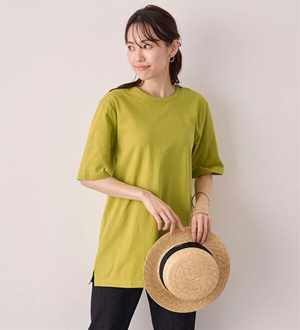 BELLUNA（ベルーナ）の「【５枚組】汗ジミ対策強撚綿１００％Ｔシャツ（Tシャツ）」｜詳細画像
