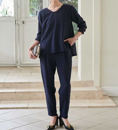 RANAN（ラナン）の「【選べるデザイン】楽してきれい見え！セットアップ（ブラウススーツ）」