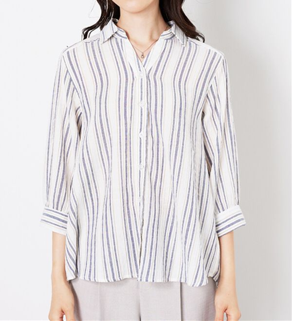 BELLUNA（ベルーナ）の「スキッパー衿ぽこぽこ素材ブラウス（ブラウス）」｜詳細画像