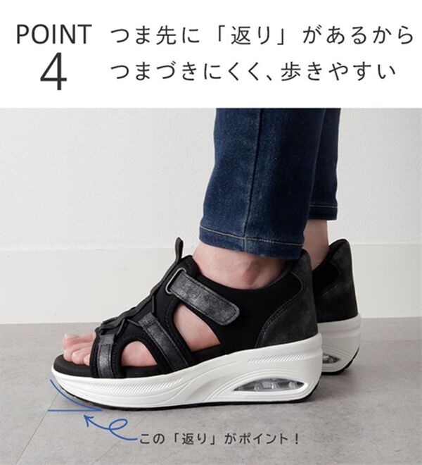 BELLUNA（ベルーナ）の「サッと履けるエアソールスニーカーサンダル（サンダル・ミュール）」｜詳細画像