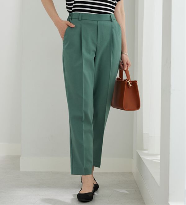 BELLUNA（ベルーナ）の「【選べる2丈】メランジストレッチ素材テーパードパンツ（テーパードパンツ）」｜詳細画像