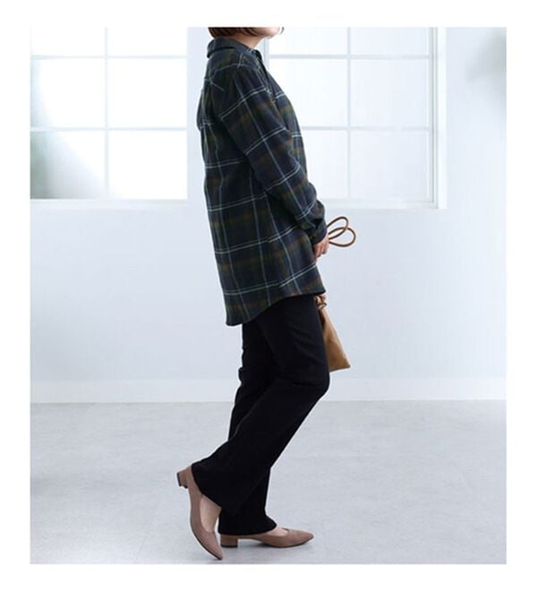 BELLUNA（ベルーナ）の「裏フリース素材チェック柄シャツジャケット（シャツ）」｜詳細画像