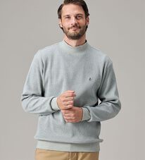 「＜ハッシュパピー＞杢調ワッフル地ハイネックトレーナー（メンズトレーナー）」