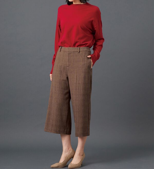 BELLUNA（ベルーナ）の「サマ見え（スーパーウォーム）ウール調センタープレスクロップドパンツ（クロップドパンツ）」｜詳細画像