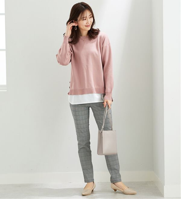 BELLUNA（ベルーナ）の「裾ボタン重ね着風ニットプルオーバー（ニット・セーター）」｜詳細画像