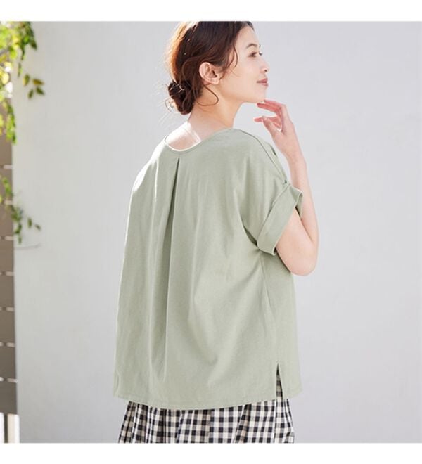 Viola e Viola（ヴィオラ エ ヴィオラ）の「【接触冷感】綿１００％前後２ＷＡＹタックトップス　さらひやりコットン（カットソー）」｜詳細画像