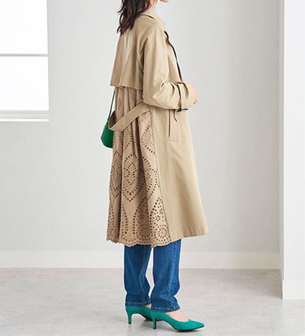 バックレースデザイン華やぎトレンチコート - ベルーナ【公式】