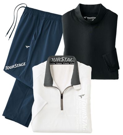 「【３点セット】＜ツアーステージ＞即完成！ブランド３点セット（メンズゴルフウェア）」