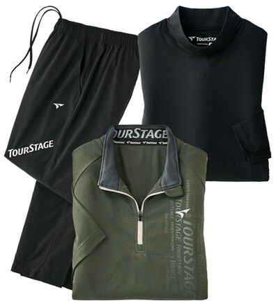 「【３点セット】＜ツアーステージ＞即完成！ブランド３点セット（メンズゴルフウェア）」