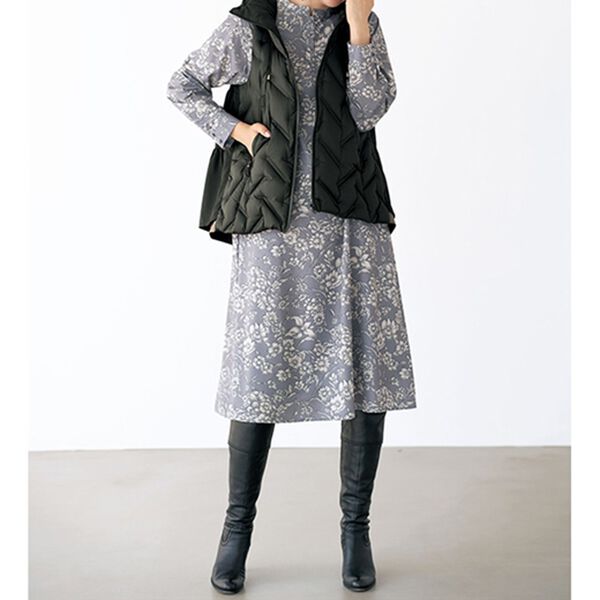 BELLUNA（ベルーナ）の「花柄プリントオーガンジー重ねワンピースアンサンブル（プリントワンピース）」｜詳細画像