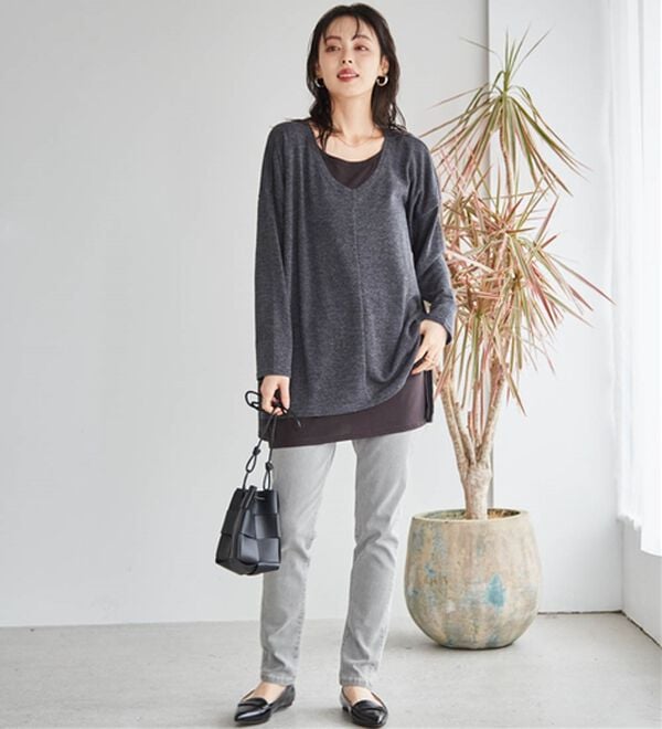 RANAN（ラナン）の「レイヤード風ニットソーチュニック（チュニック）」｜詳細画像