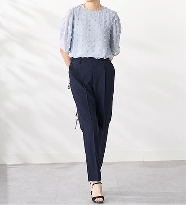 BELLUNA（ベルーナ）の「ヒンヤリ爽快！麻調ビンテージテーパードパンツ（テーパードパンツ）」｜詳細画像