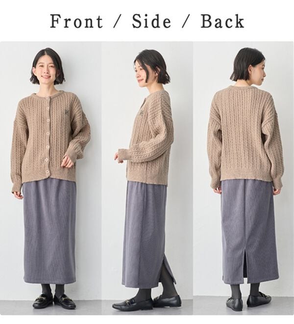 Viola e Viola（ヴィオラ エ ヴィオラ）の「ゆるっと可愛い！ミニケーブル柄ニットカーディガン（ニットカーディガン）」｜詳細画像