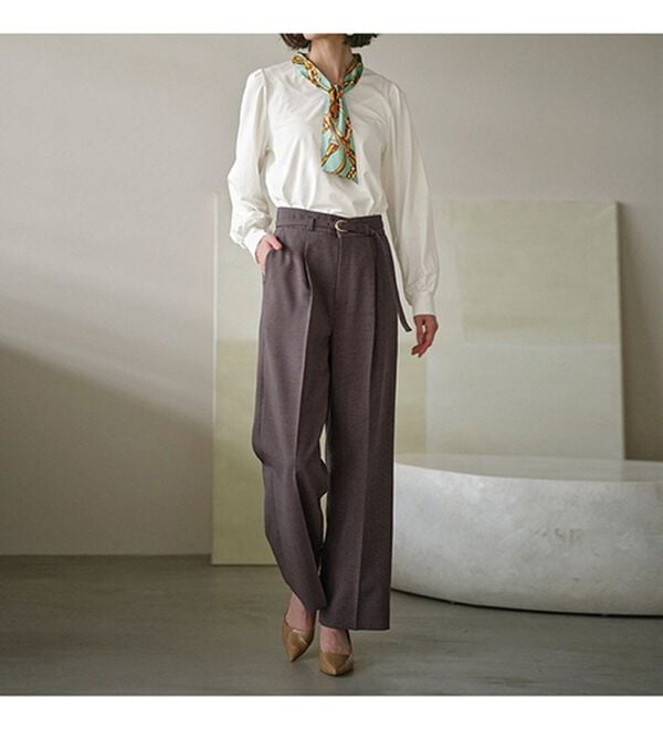 RANAN（ラナン）の「スカーフ付キレイ見えカットソーブラウス（ブラウス）」｜詳細画像