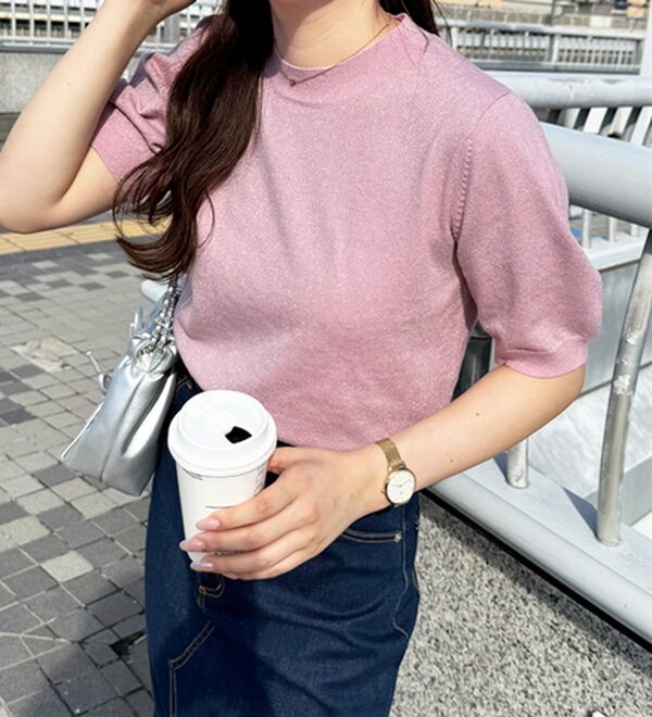 GeeRA（ジーラ）の「ラメパフスリーブニット（ニット・セーター）」｜詳細画像