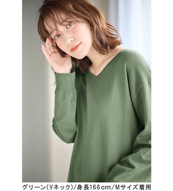 Viola e Viola（ヴィオラ エ ヴィオラ）の「＜選べる衿＞もちもち　ゆるシンプルニット（ニット・セーター）」｜詳細画像