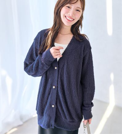 alotta（アロッタ）の「ふんわりシャギーＶネックカーディガン（その他カーディガン）」