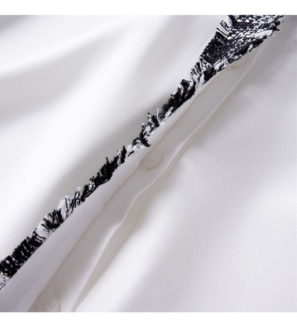 RANAN（ラナン）の「ツイード切替シャツブラウス（ブラウス）」｜詳細画像