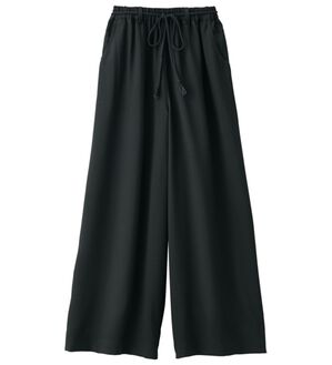 RANAN（ラナン）の「麻調ボリュームワイドパンツ（フルレングスパンツ）」｜ブラック