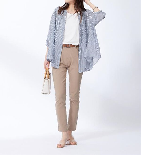 BELLUNA（ベルーナ）の「【新色追加】スラブ素材ギャザーデザインブラウス（ブラウス）」｜詳細画像