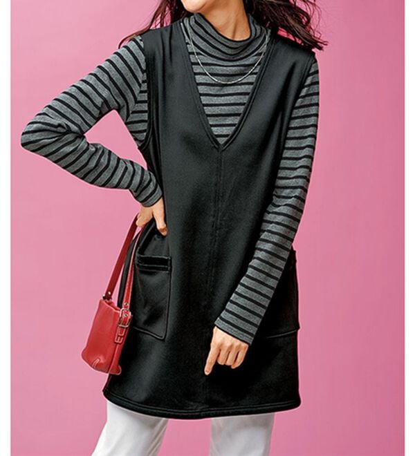 BELLUNA（ベルーナ）の「吸湿発熱ハイネックプルオーバー（カットソー）」｜詳細画像