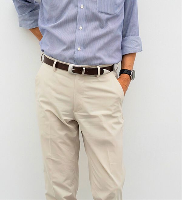 「【Lee】25mm細め紳士牛革レザーウエスタンベルト（メンズベルト）」｜詳細画像