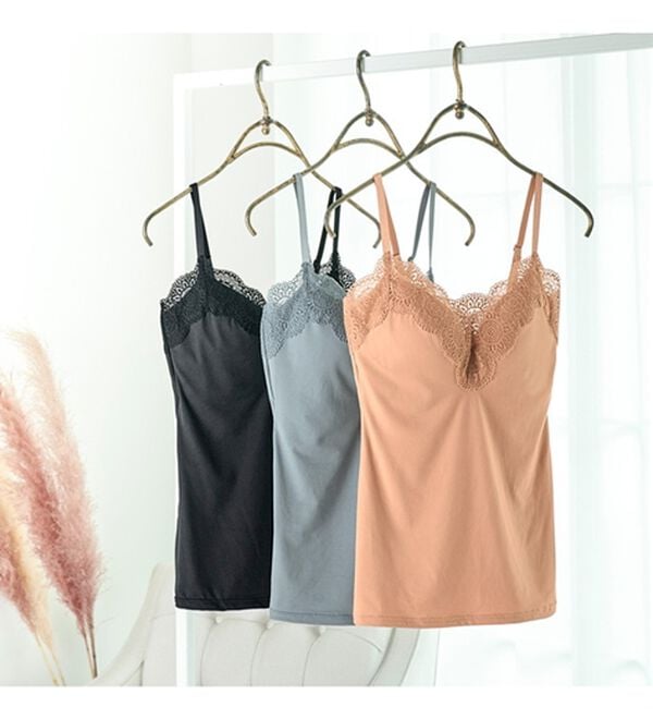 YU'NOW（ユナウ）の「ピーチ起毛ブラキャミ（ブラトップ・カップ付きインナー）」｜詳細画像