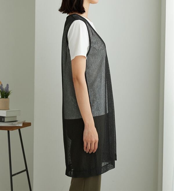 BELLUNA（ベルーナ）の「【2点セット】シアーストライプ素材ジレアンサンブル（アンサンブル）」｜詳細画像