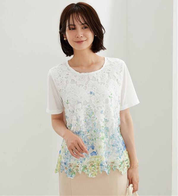 BELLUNA（ベルーナ）の「彩り花柄レースカーディガンアンサンブル（アンサンブル）」｜詳細画像