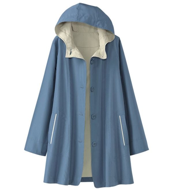 BELLUNA（ベルーナ）の「花粉対策！配色スプリングコート（ハーフコート）」｜ブルー／ベージュ