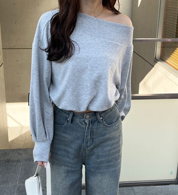 GeeRA（ジーラ）の「ラメオフショルスウェット（カットソー）」｜詳細画像