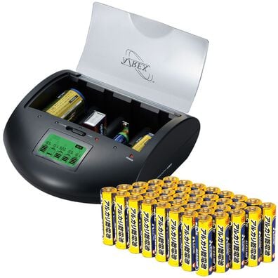 「乾電池充電器マルチチャージャーＶ２（本体＋乾電池４０本セット）（テレビ・オーディオ・カメラ機器）」