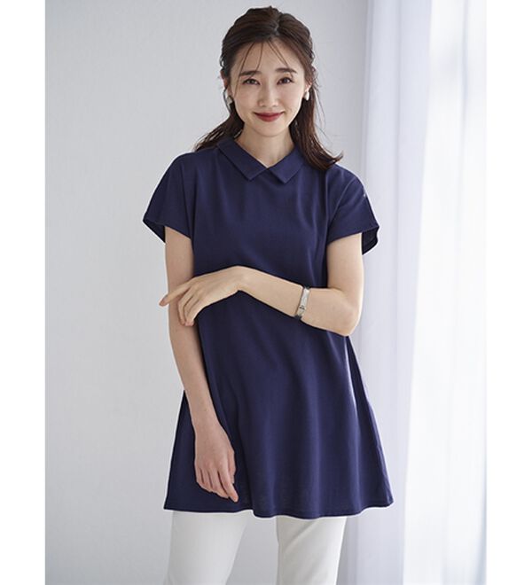 BELLUNA（ベルーナ）の「ヒンヤリ！綿１００％かのこポロチュニック（チュニック）」｜詳細画像