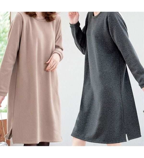 RANAN（ラナン）の「【吸湿発熱】シンプルチュニックワンピース（チュニックワンピース）」｜詳細画像