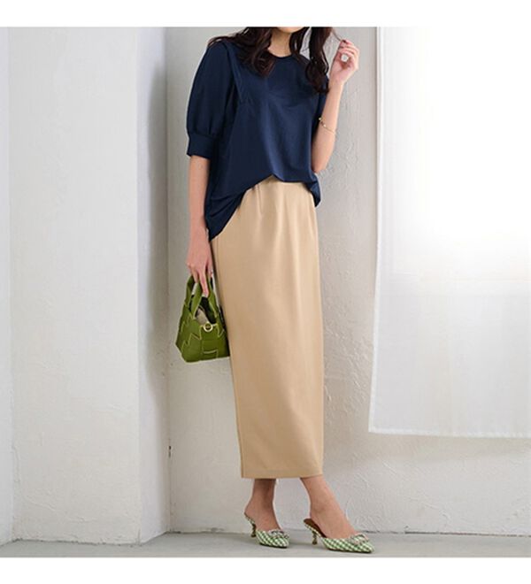 RANAN（ラナン）の「ひんやり！ボリューム袖きれい見えカットソー（カットソー）」｜詳細画像