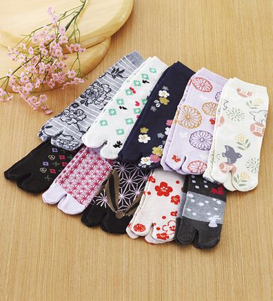 「【１０足組】色柄おまかせ　和柄メッシュ足袋ソックス（靴下・ストッキング）」