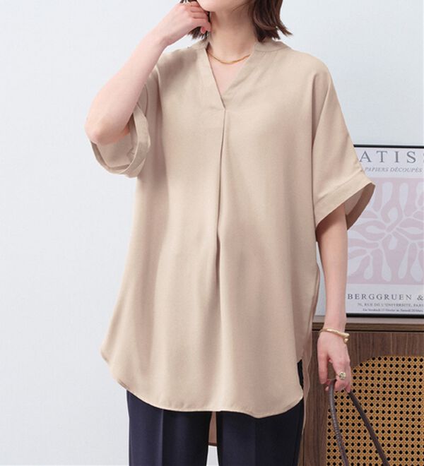 Viola e Viola（ヴィオラ エ ヴィオラ）の「【接触冷感】ひんやり！さらさらＥＡＳＹタックスキッパーチュニック（チュニック）」｜詳細画像