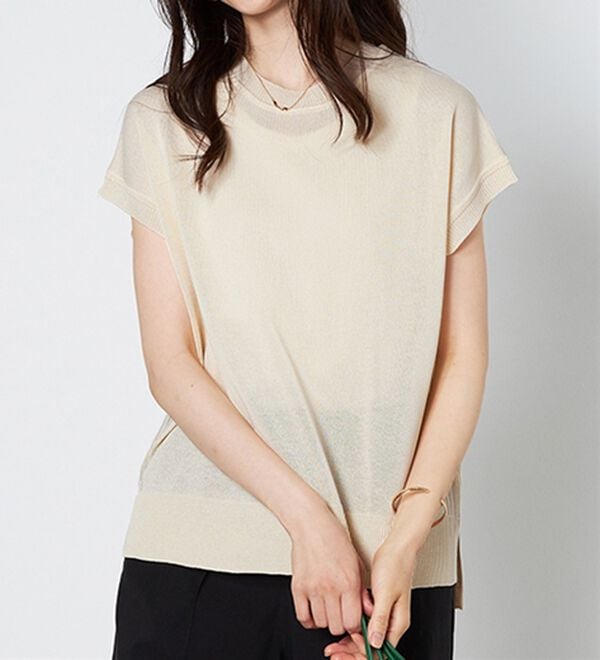 BELLUNA（ベルーナ）の「フラッシュヤーン素材サマーニット（ニット・セーター）」｜詳細画像