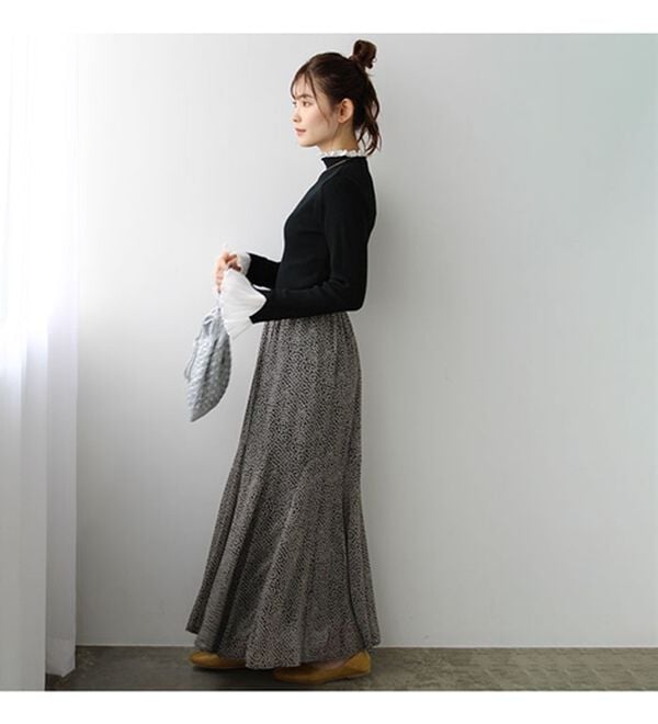 GeeRA（ジーラ）の「プリーツ付ハイネックリブニットトップス（ニット・セーター）」｜詳細画像