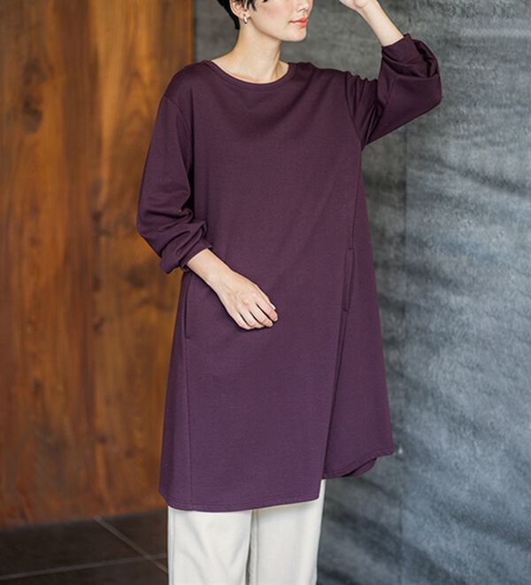 BELLUNA（ベルーナ）の「【吸湿発熱】ポンチ素材チュニックワンピース（チュニックワンピース）」｜詳細画像