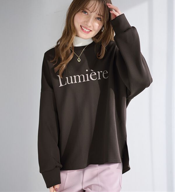 alotta（アロッタ）の「大人可愛いゆったりロゴスウェット（トレーナー・スウェット）」｜チャコール