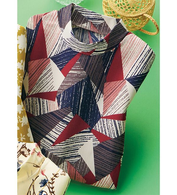 ルフラン（ルフラン）の「さらり華やかプルオーバー（カットソー）」｜ワイン幾何柄