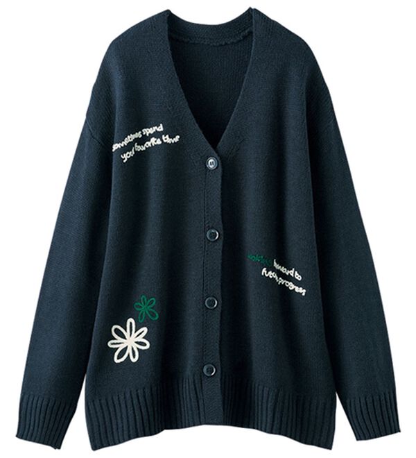 BELLUNA（ベルーナ）の「配色刺しゅう使いニットカーディガン（ニットカーディガン）」｜詳細画像