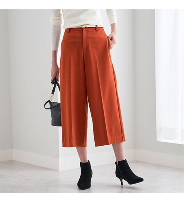 BELLUNA（ベルーナ）の「サマ見え（スーパーウォーム）ウール調センタープレスクロップドパンツ（クロップドパンツ）」｜詳細画像