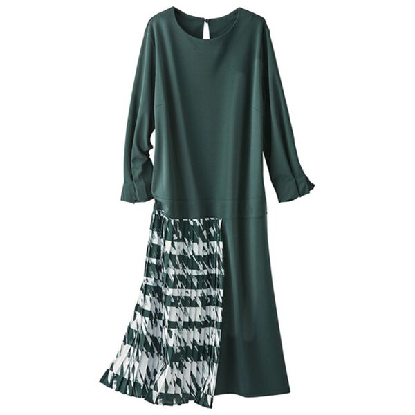 プリーツデザイン切替チュニックワンピース - ベルーナ【公式】 