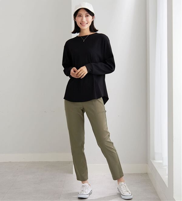 BELLUNA（ベルーナ）の「チノ見えストレッチ素材テーパードパンツ（テーパードパンツ）」｜詳細画像