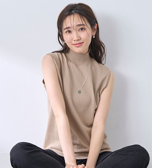 BELLUNA（ベルーナ）の「Ｔシャツが苦手な方に！ひんやり綿混ニットＴ【選べるデザイン】（ニット・セーター）」｜詳細画像