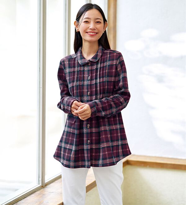 BELLUNA（ベルーナ）の「まるで着る毛布！静電防止付裏ファーブラウス（チュニック）」｜詳細画像